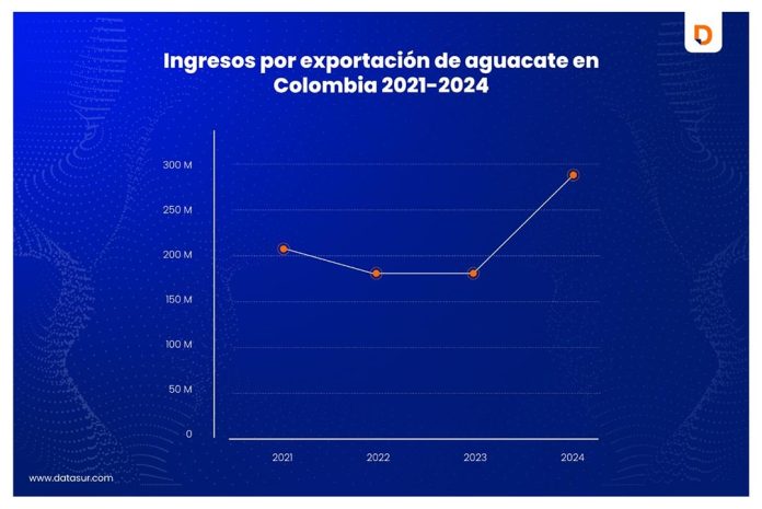 Datasur informa: Importante crecimiento de las exportaciones de aguacate de Latinoamérica en 2024, por aumento de compradores internacionales
