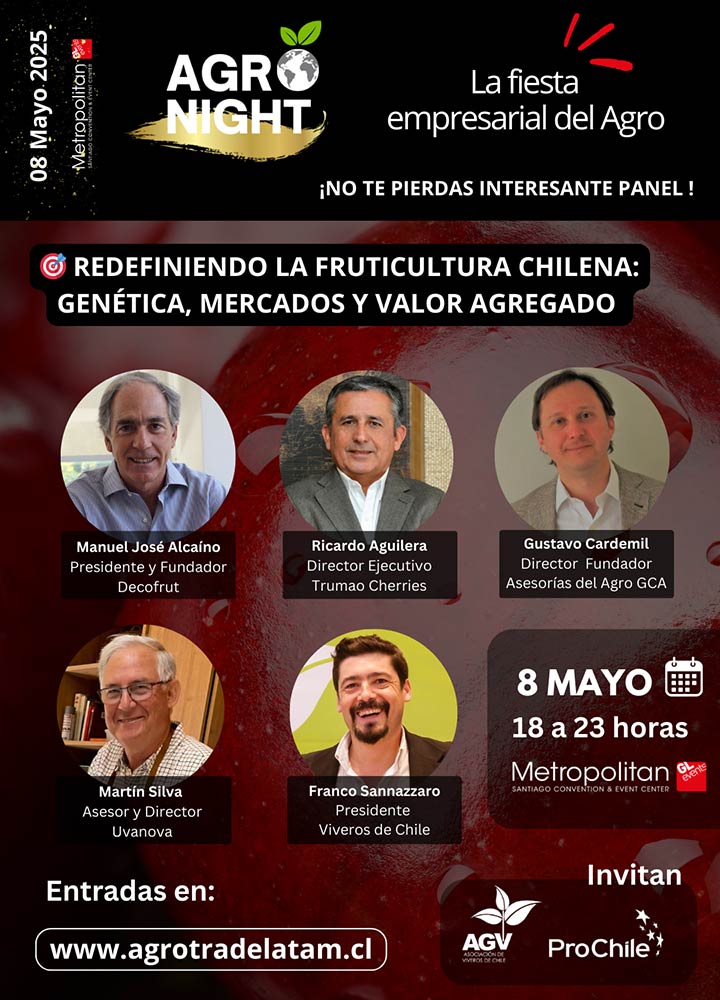 🎯 8 de mayo Agronight Chile: Conversación imperdible sobre el futuro de nuestra fruticultura