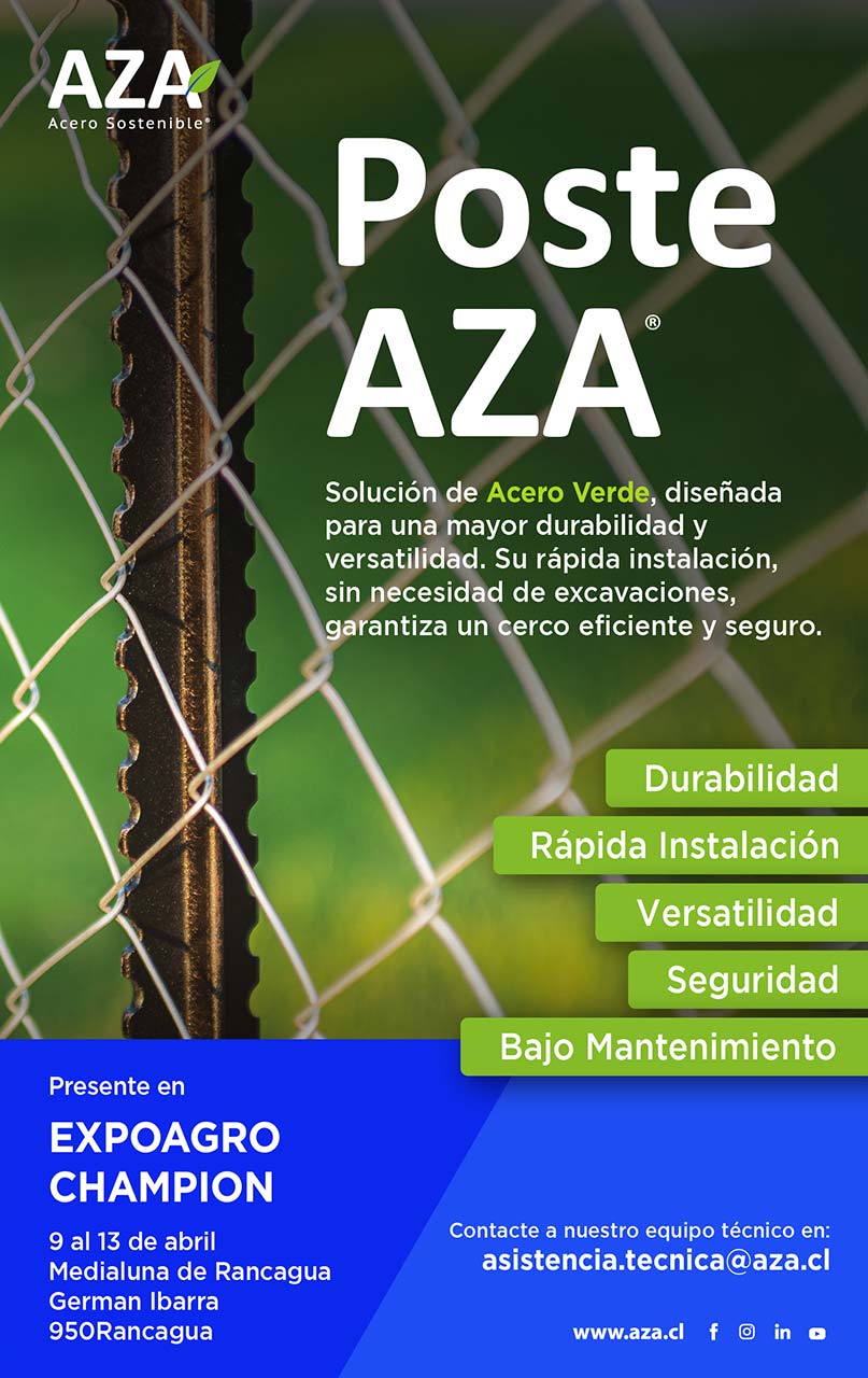 AZA anuncia su línea de Postes de Acero Verde  para la agricultura y la ganadería
