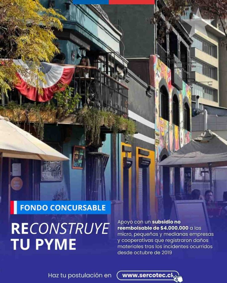 Sercotec anuncia una nueva convocatoria al fondo Reconstruye tu Pyme