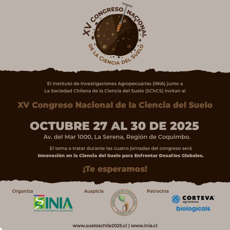 INIA Chile organiza XV Congreso Nacional de la Ciencia del Suelo