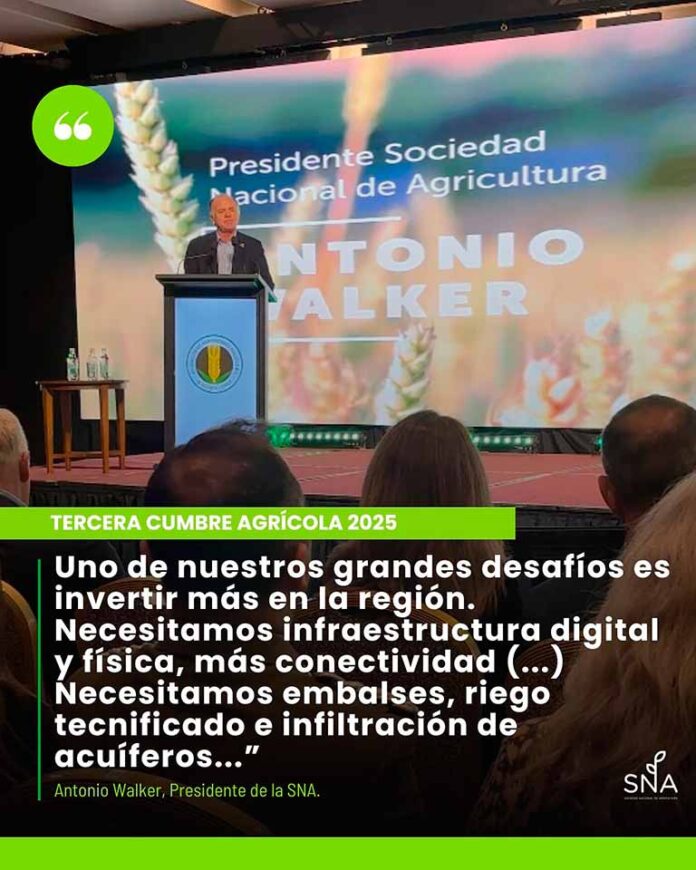 Antonio Walker (SNA) en Cumbre Agrícola del Sur: "La Araucanía tiene todo para ser motor del agro chileno, pero sin seguridad no hay inversión"